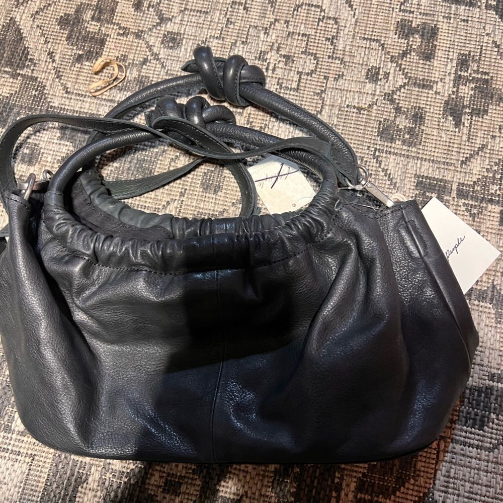 Free People Head Over Heels Leather Crossbody Bag in Black - Picture 9 of 10